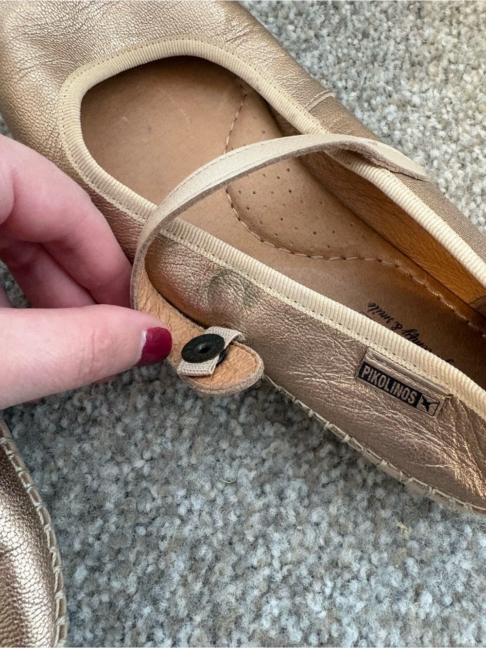Pikolinos Mary Jane Flats in Metallic Gold - Size 39 - Picture 6 of 8